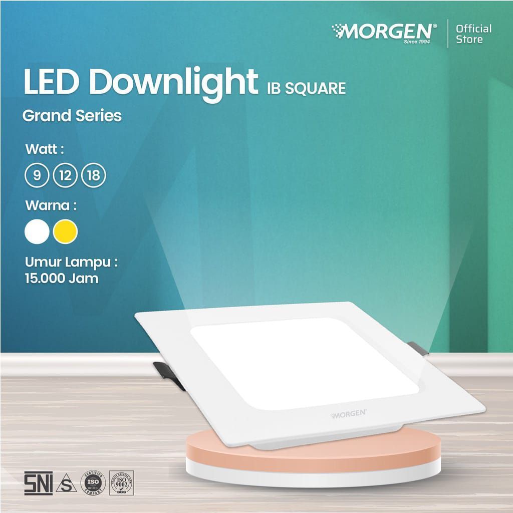 Lampu LED Downlight square 12watt Morgen Downlight grand Morgen 12watt lampu plafon downlight 12watt