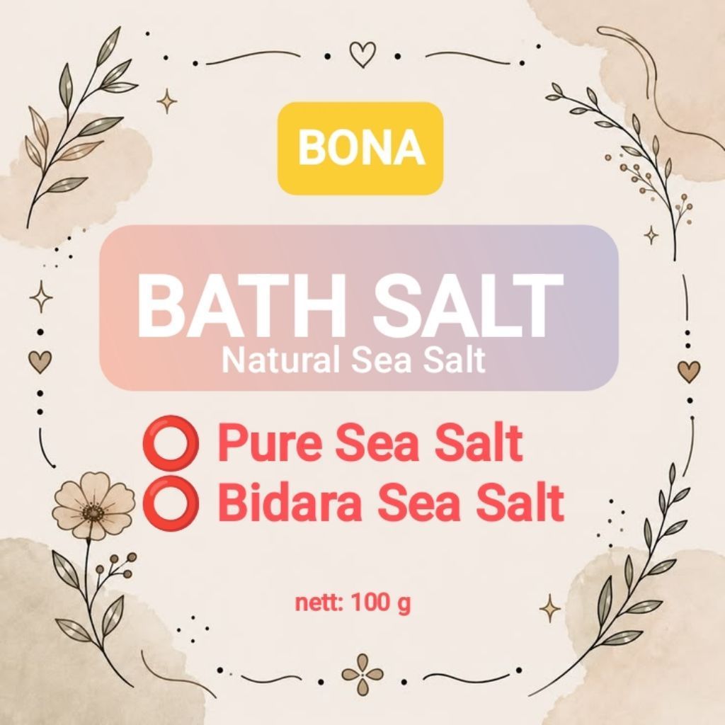 BONA Garam Mandi Garam Laut Alami 100 g Garam Laut Murni Garam Laut Bidara