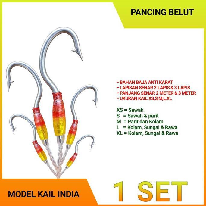 Pancing Belut 1 Set isi 5 bisa Request Ukuran Mancing Bawal