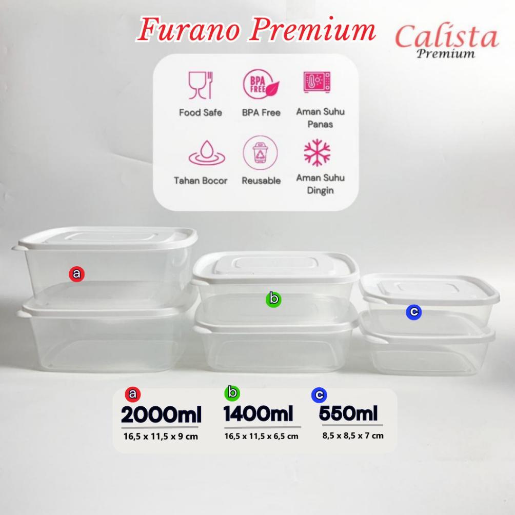 [WIRA] TOPLES PLASTIK BENING SET CALISTA FURANO PREMIUM WADAH PENYIMPANAN BUMBU KULKAS FOOD CONTAINE