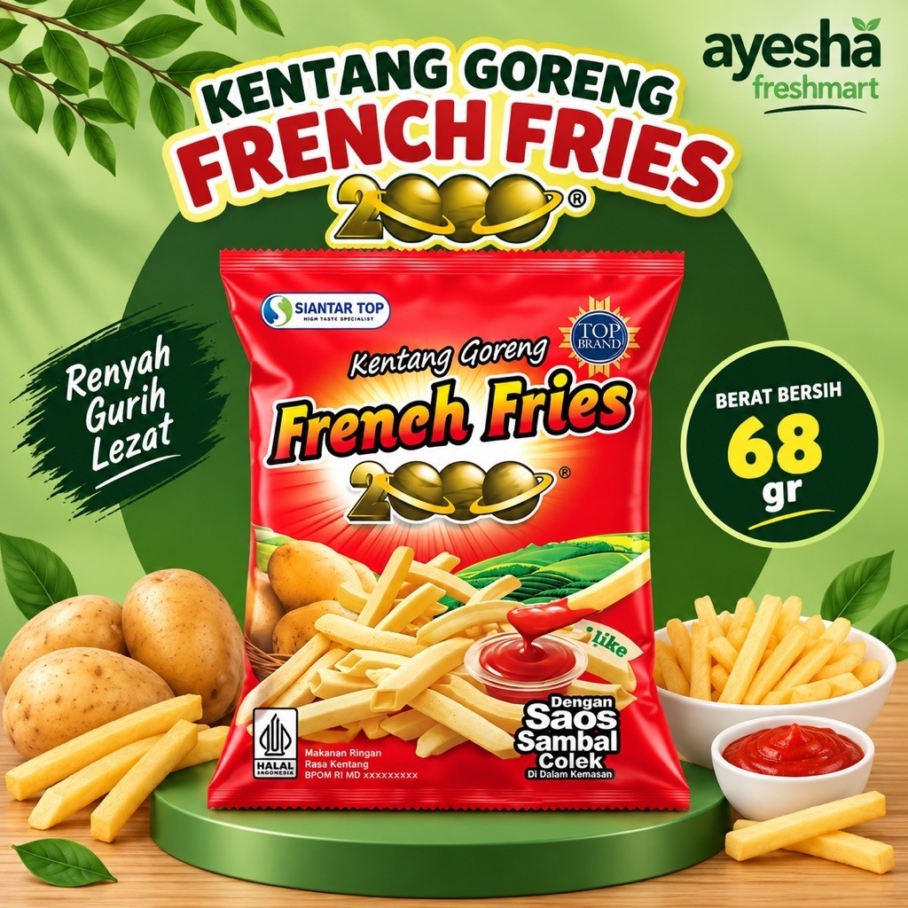 Kentang Goreng French Fries 2000 68 gr