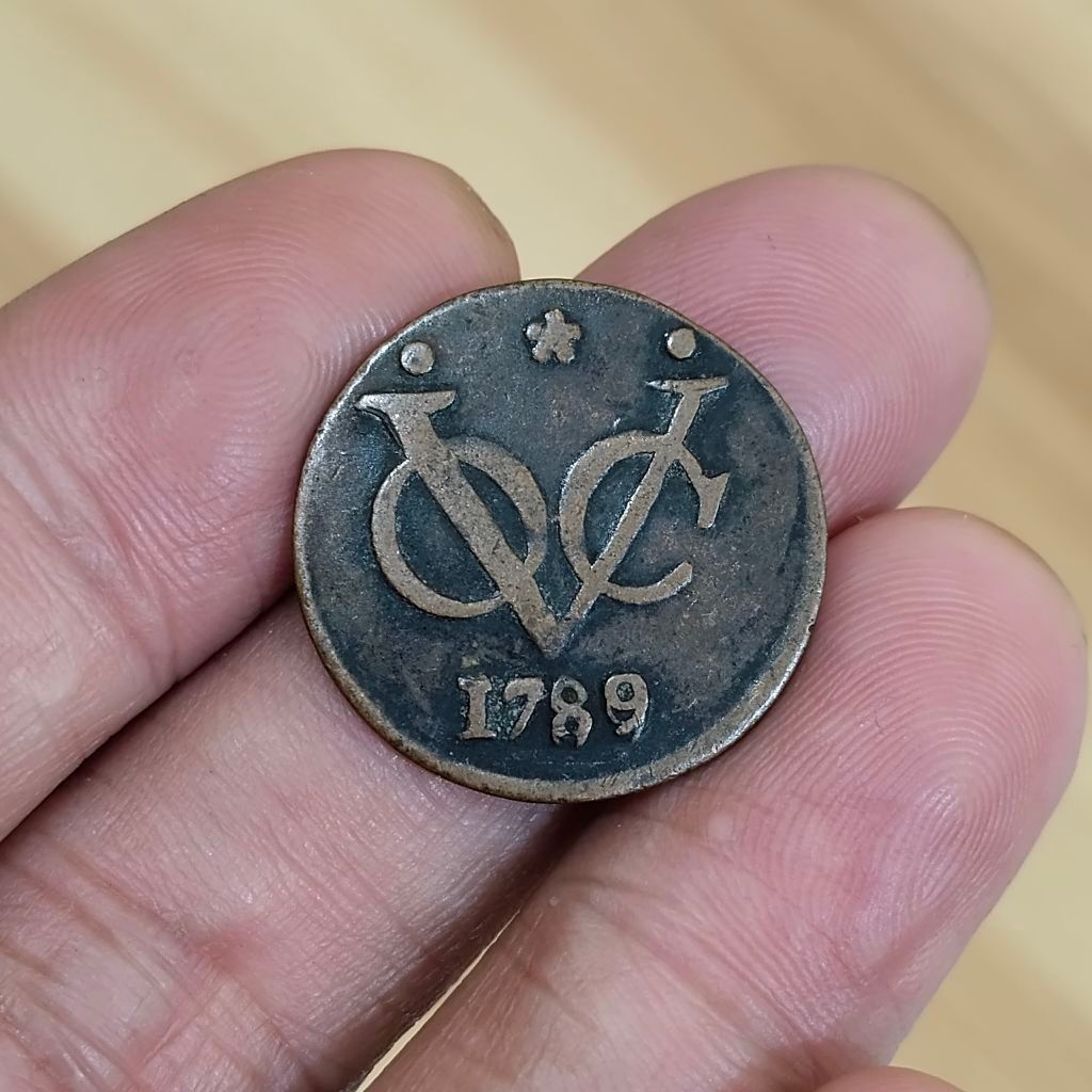 Koin Kuno VOC 1 Duit Tahun 1789 Utrecht Asli Original