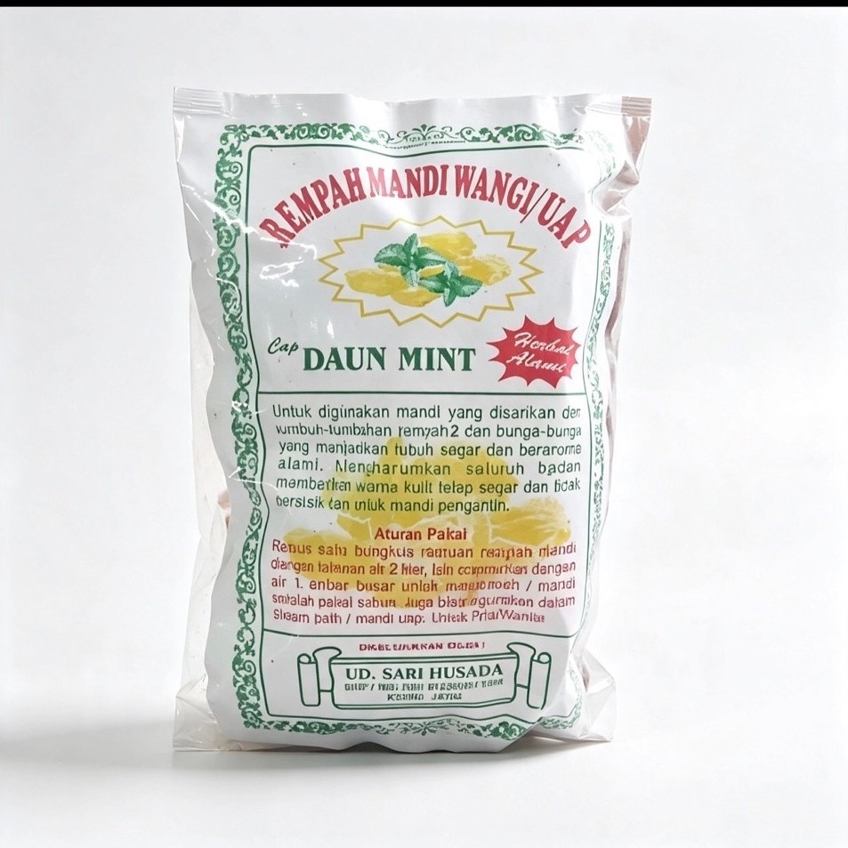 Rempah Mandi Wangi Uap Cap Daun Mint | Lulur Mandi Rempah Herbal Alami Untuk Pengantin & Ibu Habis M
