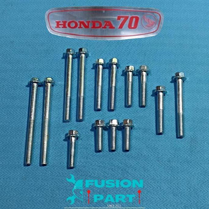 1 Set Baut Bak Blok Kanan Kiri Kopling Magnet Honda C70