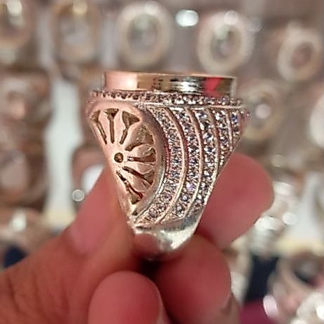 Cincin Batu Akik Alpaka Super Ukiran Krancang - Iketan Batu Akik - Emban Pria Cincin Alpaka Super