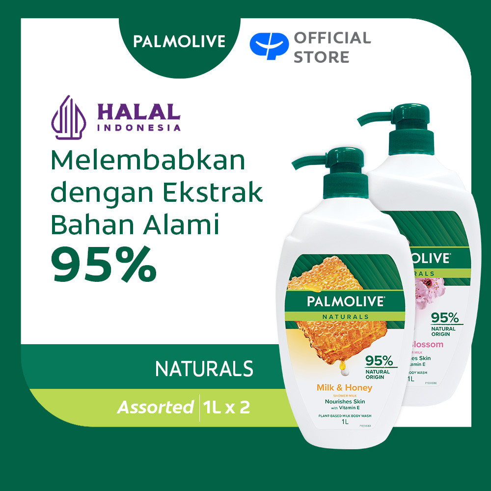 Palmolive Naturals Shower Gel Milk & Honey 1L + Cherry Blossom 1L