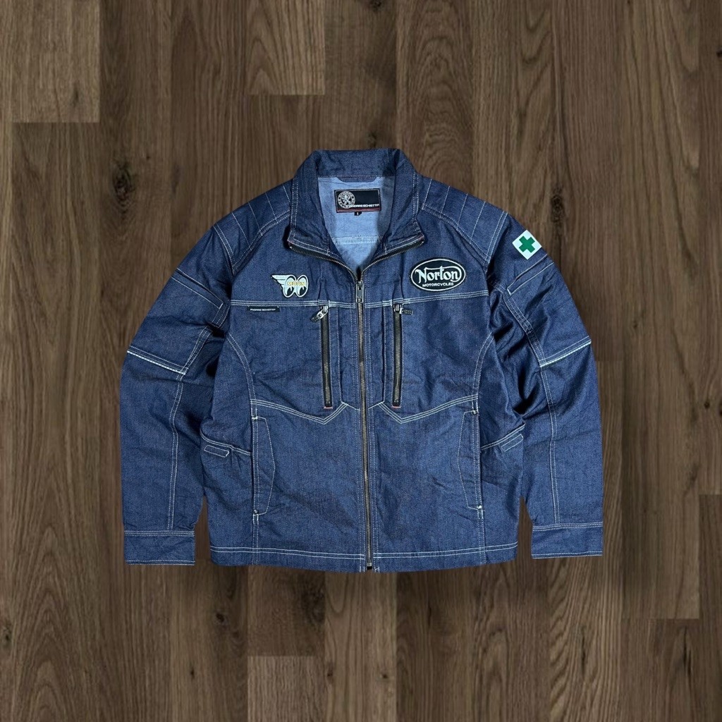 BIKER MOTORCYCLE WORK JACKET NORTON MOON BY GREATEST ANDARE SCHIETTI JAPAN, BANYAK SAKU BESAR, 10 KA