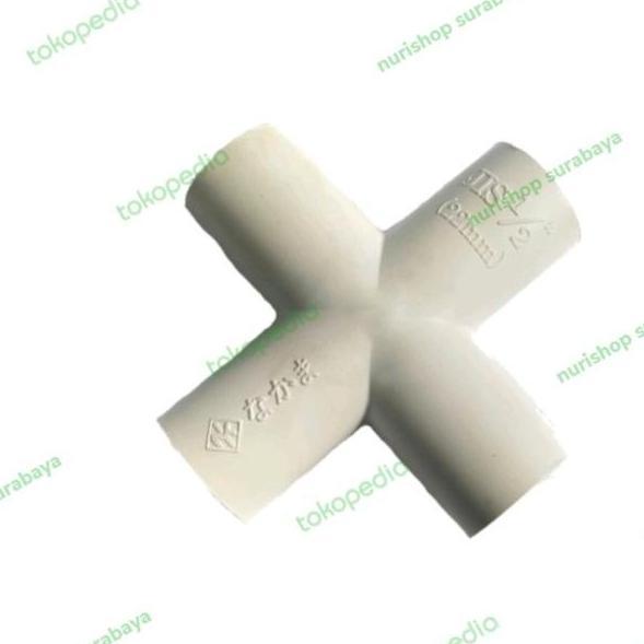 ] Tee pipa 4 way ukuran 3/4 inch Cross Tee Tee T 4 arah 3/4" pvc