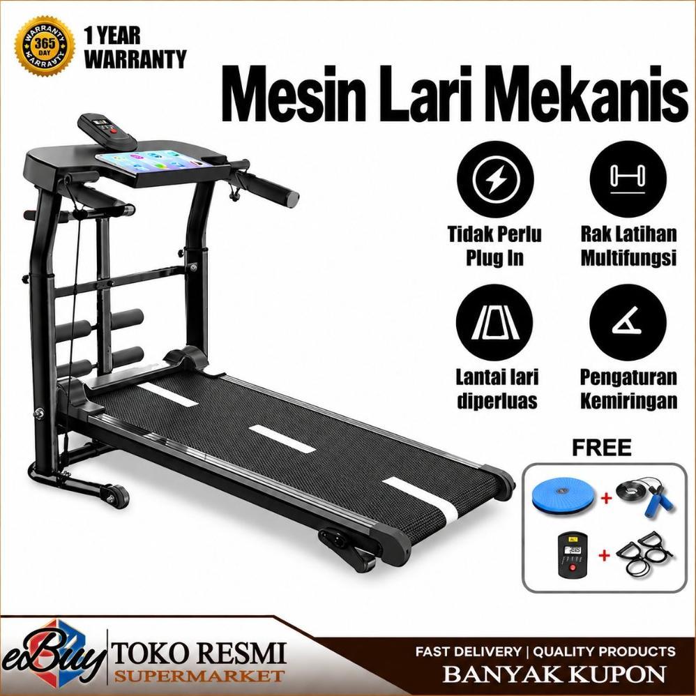Treadmill Manual Multifungsi 13 In1 /Lintasan Treadmill Manual/Treadmill Manual Tanpa Listrik