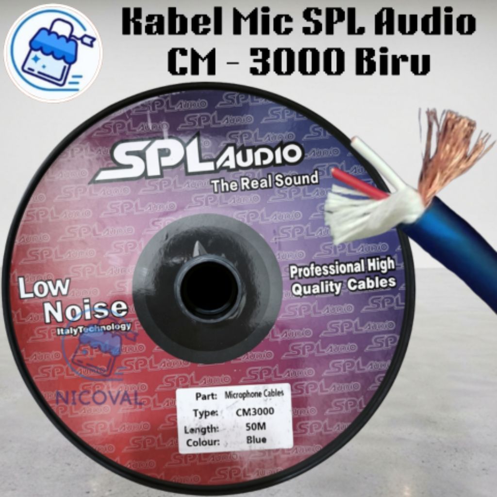 Kabel Microphone Mic SPL Audio CM - 3000 Original Biru 1 Roll