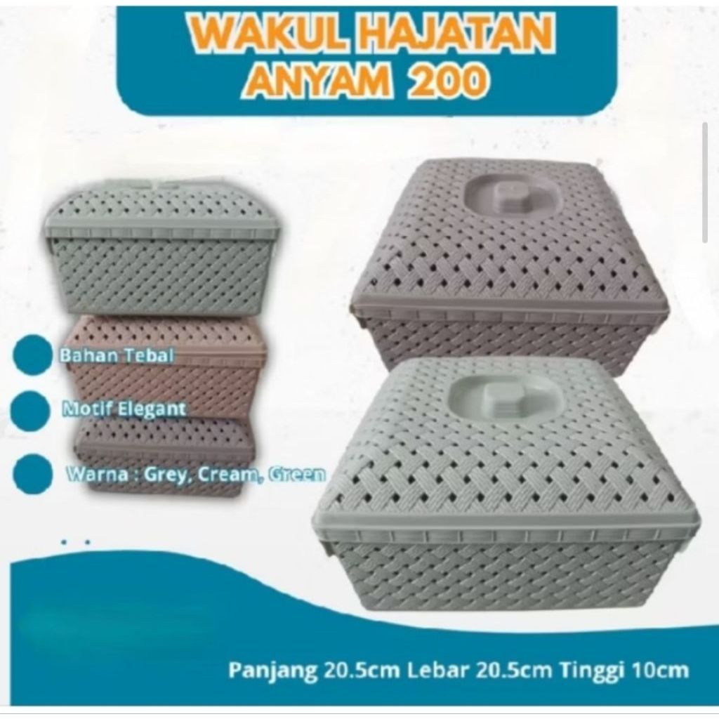 Wakul Anyam 200 MONO + TUTUP / Wakul Keranjang Anyam Hajatan Segi Plastik / Wakul Anyam Hajatan/ Wak