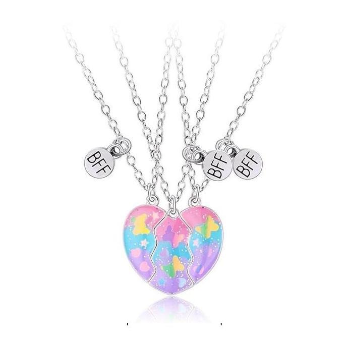 3pcs Kalung Persahabatan 3 Orang Magnet Kalung Persahabatan BFF