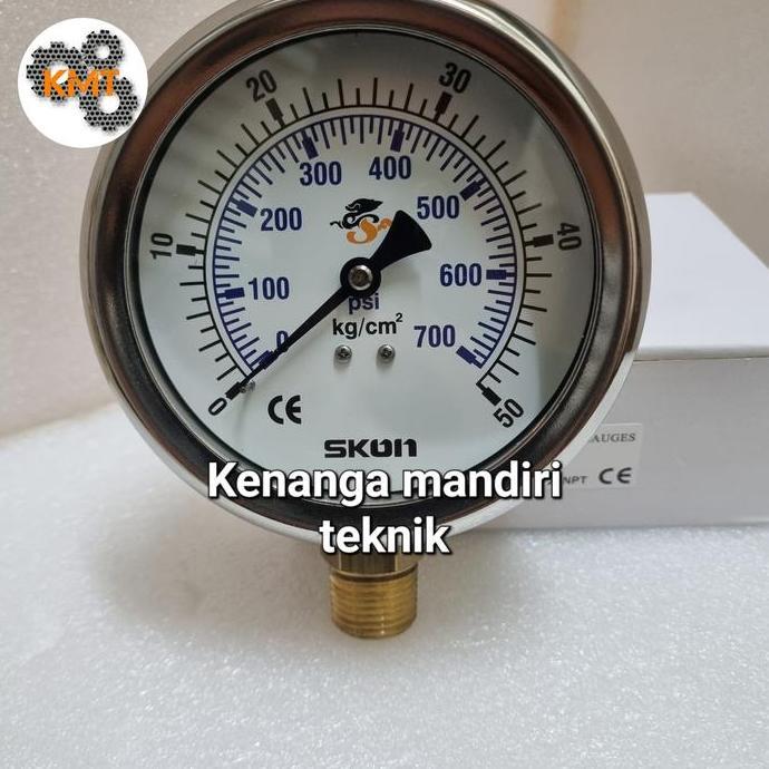 50 bar PRESSURE GAUGE 50 BAR (kg/cm) 4" SKON