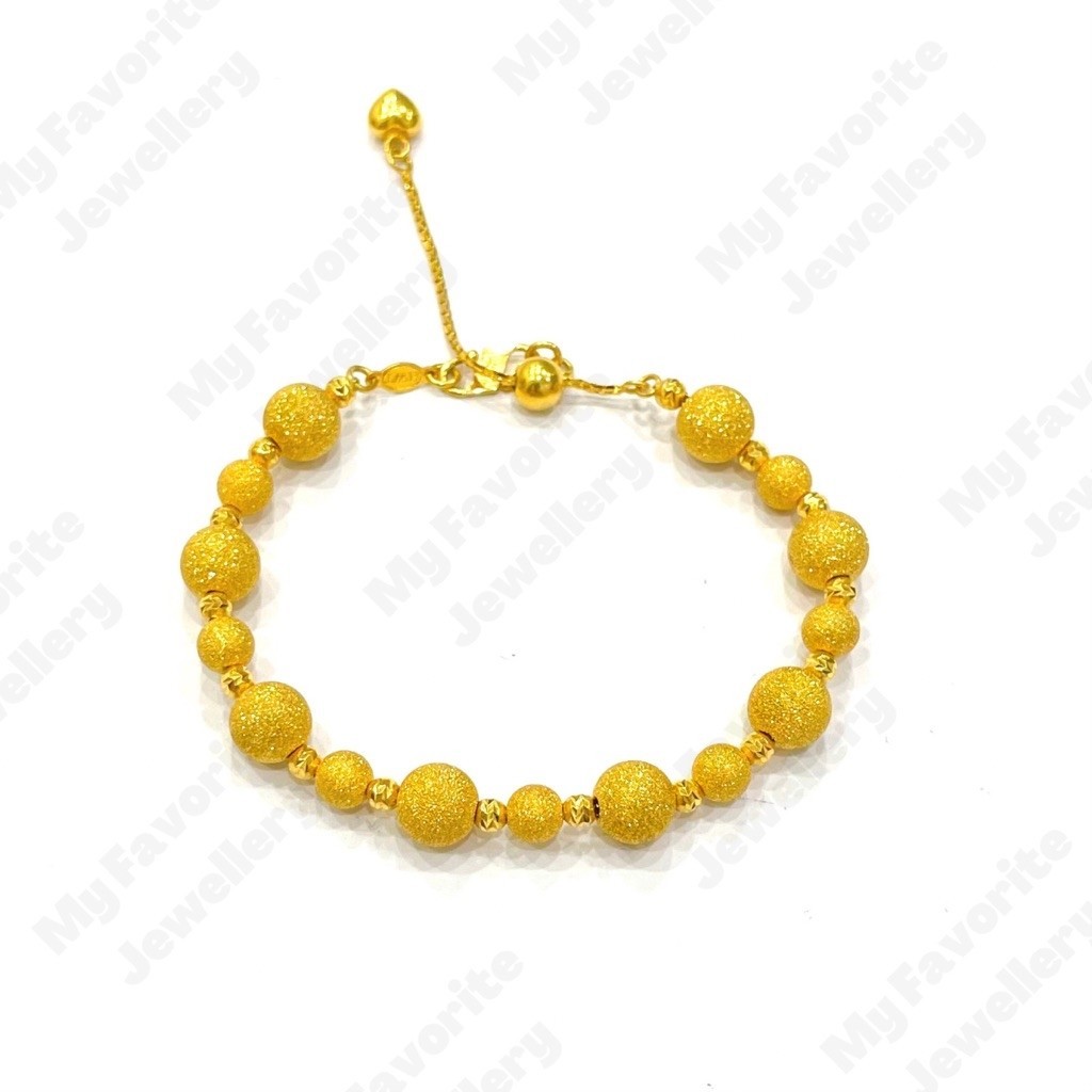 Gelang Serut Full Bola Pasir Emas Asli Kadar 875