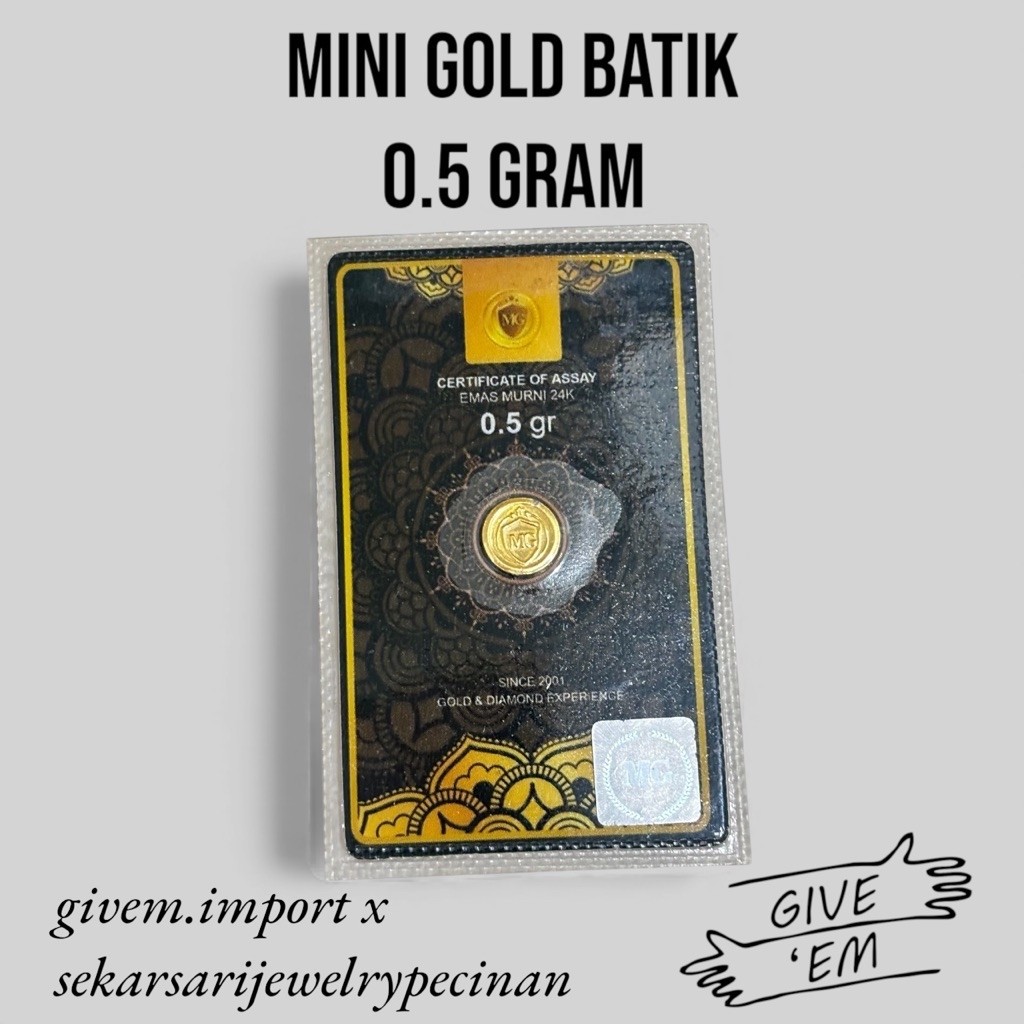 0.5 Gram Mini Gold SDGM LM Logam Mulia Batik Hitam 999.9%