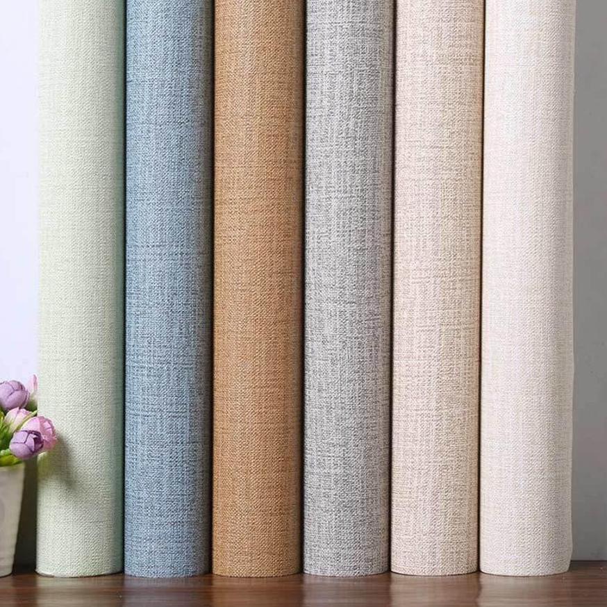 Wallpaper Dinding Foam Linen Roll Wallpaper Roll Stiker Dinding