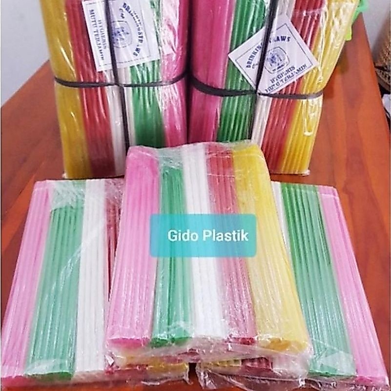 Sedotan Plastik / Sedotan Plastik warna Warni