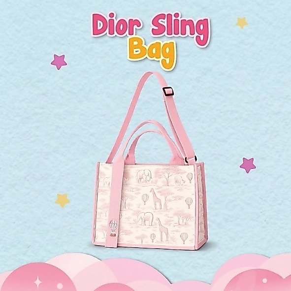 TAS DIOR SLING BAG /TAS KOREA CUSTOM NAMA/ TERLARIS/ BAHAN PREMIUM/GOODIEBAG ULTAH ANAK/SOUVENIR ULT