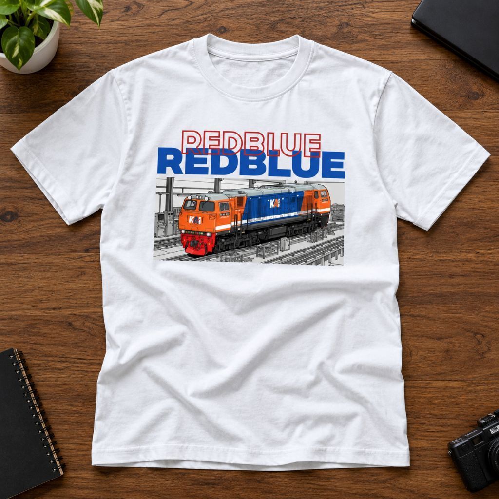 Kaos Anak Dewasa bertema Lokomotif CC 206 Livery RNB