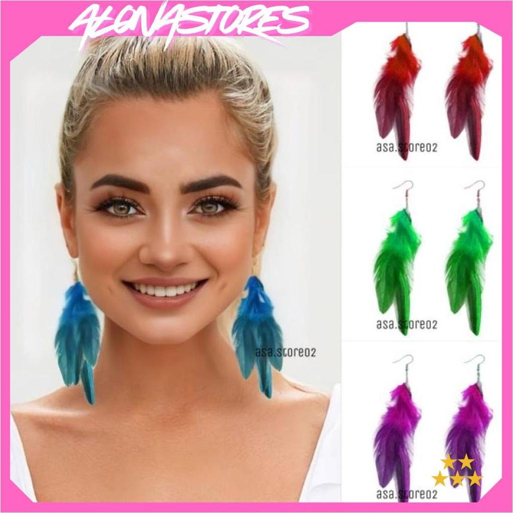 Anting Bulu Angsa/Anting Tusuk/Aksesoris Fashion ASA Ori