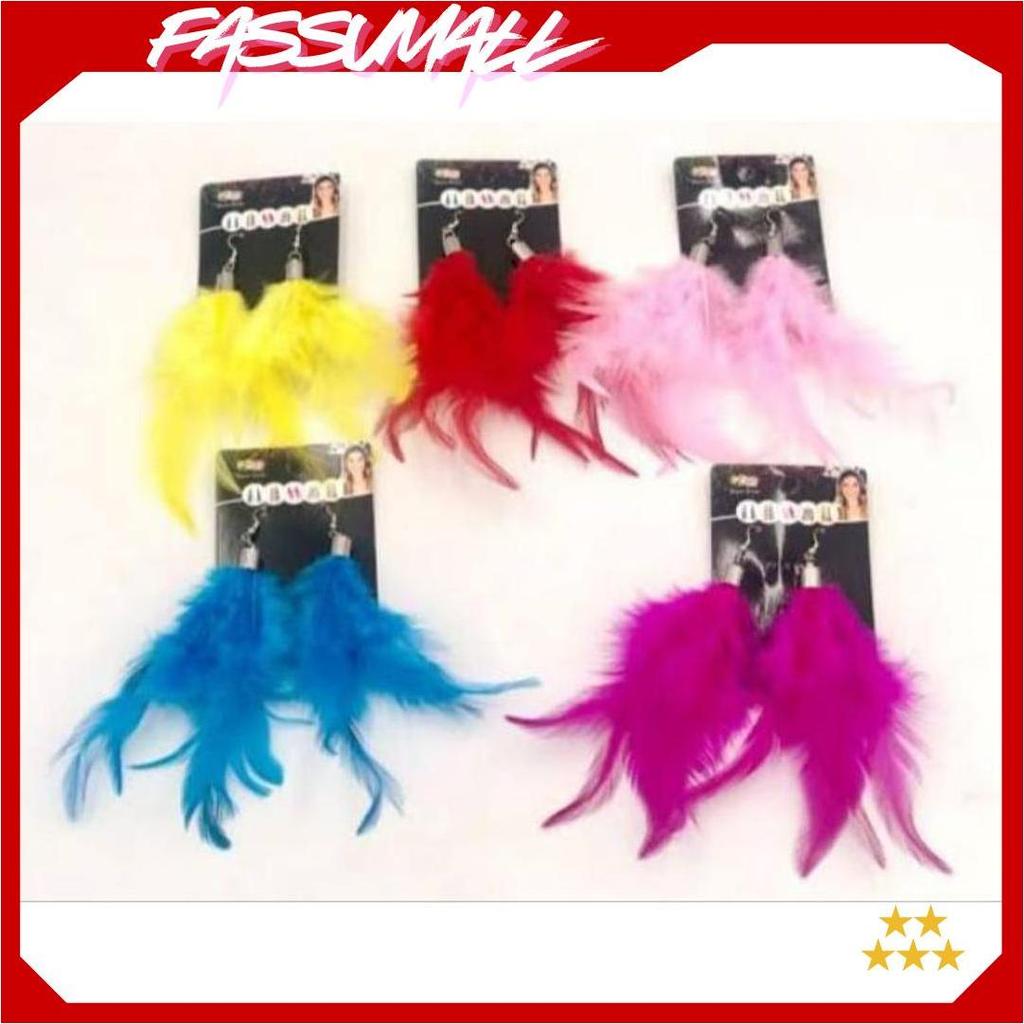 Anting Bulu Angsa/Anting Tusuk/Aksesoris Fashion ASA Cod