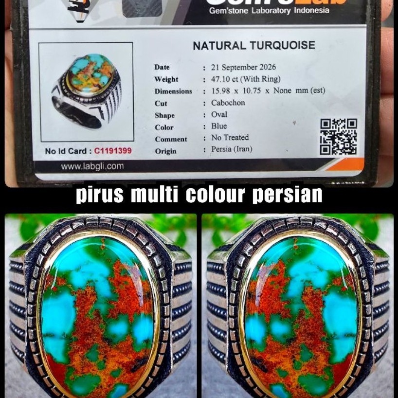 batu pirus akik blue persian urat emas lawasan