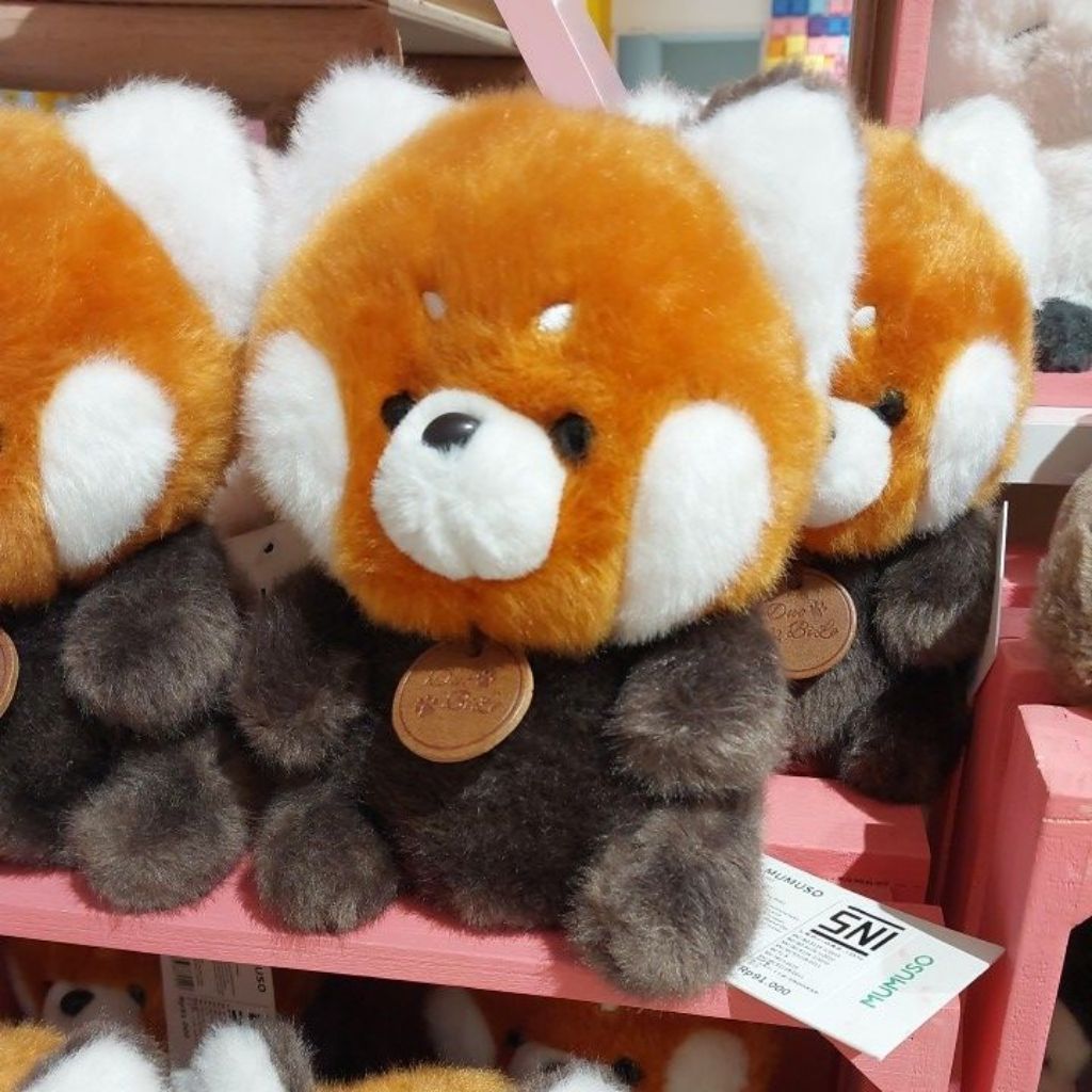 Mumuso boneka panda orange kecil