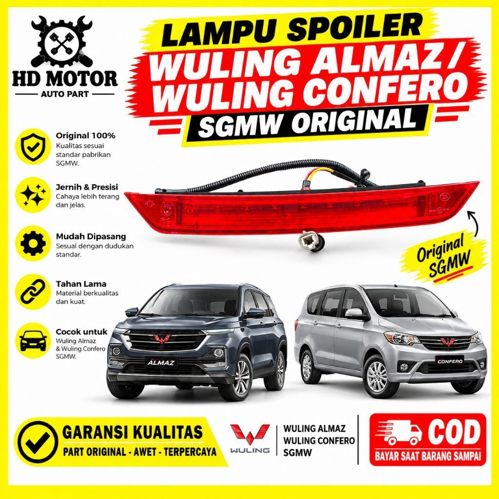 lampu spoiler wuling almpaz / confero original SGMW lampu belakang bagasi atas mobil wuling almaz wu