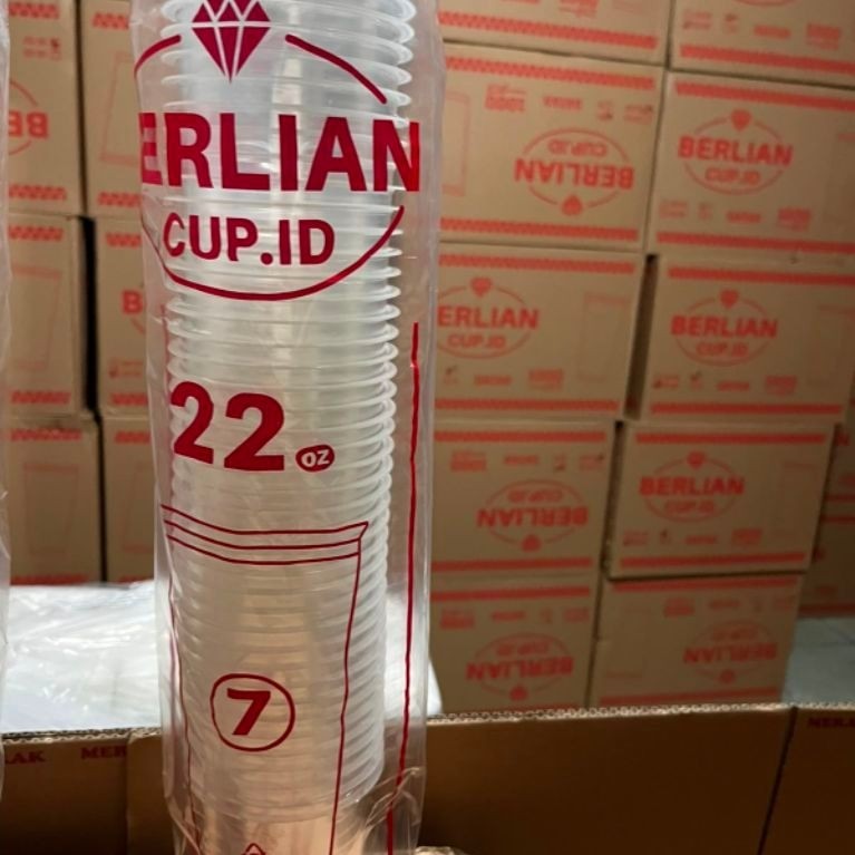 Tempat Wadah Minuman Cup Plastik Es Teh Jumbo Berlian 22/7