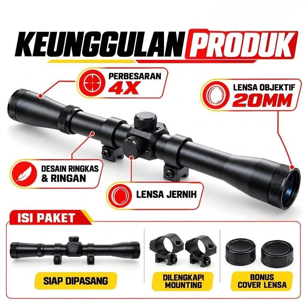 Teleskop Senapan 4x40 Mounting