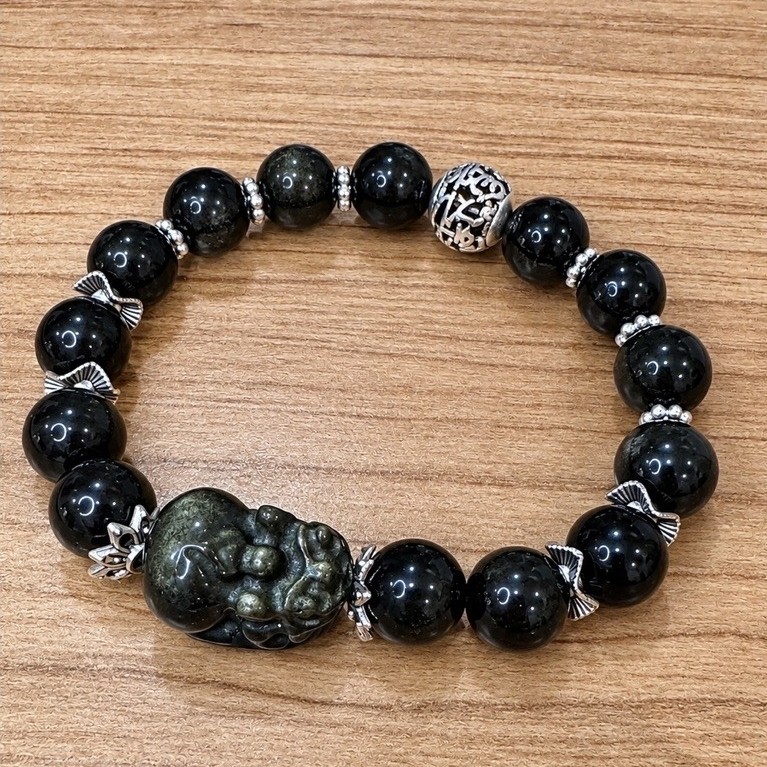 Gelang Batu Obsidian with Pixiu