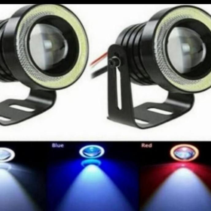 LAMPU FOG LAMP LED MOBIL ALL NEW AVANZA XENIA ANGEL EYES 89 MM UNIVERSAL BARU