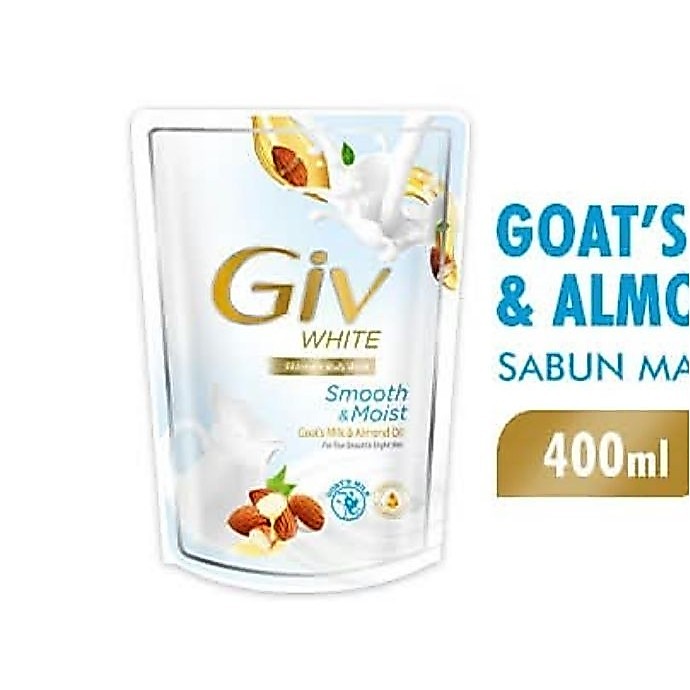 GiV White Sabun Mandi Susu Kambing & Kacang Almond 400ml