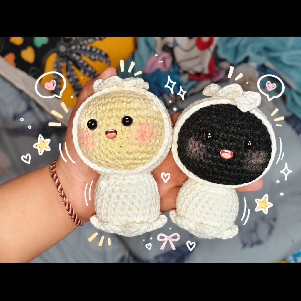 Pocong Crochet Handmade | Boneka Rajut Hantu Lucu | Plushie Pocong Kawaii | Pochee Viral