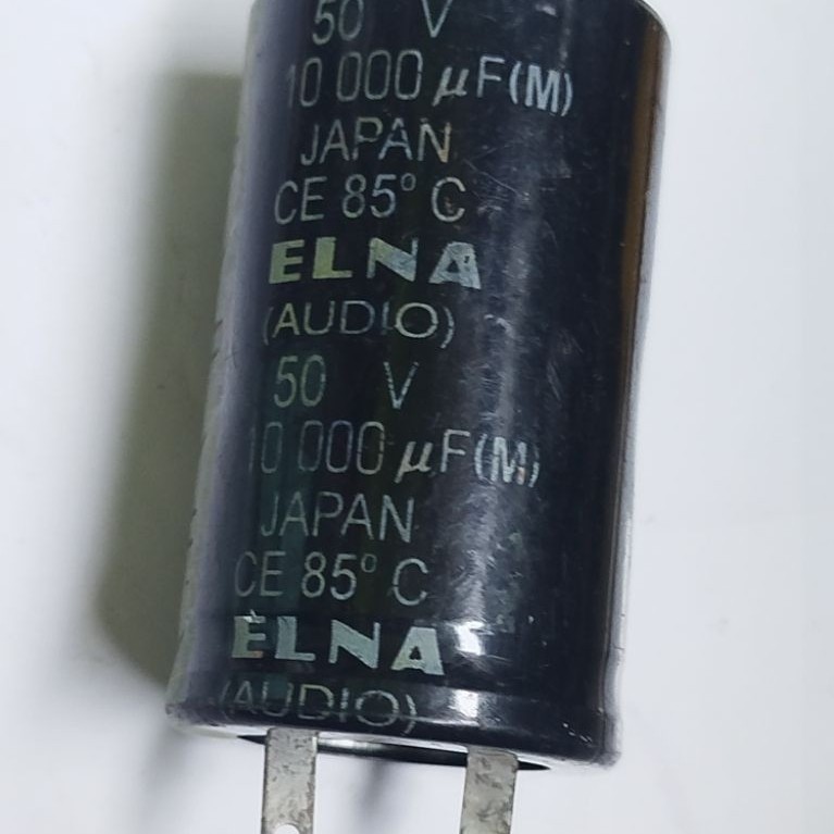 Elco audio 10000 uf 50 V merk ELNA Japan 2 kaki snap baru stok lama agak kusam