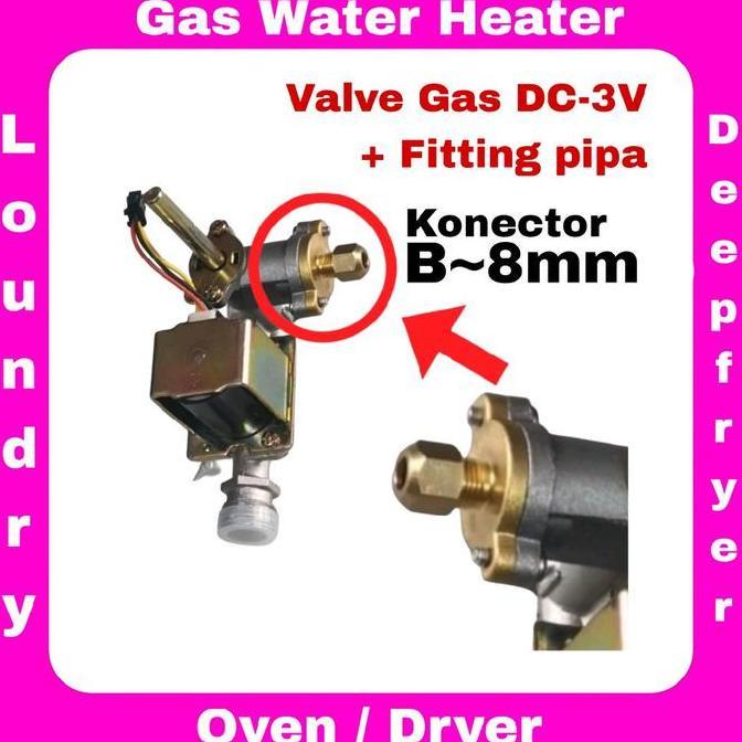 Valve Gas Inlet Kaki Gas Inlet Deep Fryer Oven Steamer Gas Water Heater Dc3V Selenoid