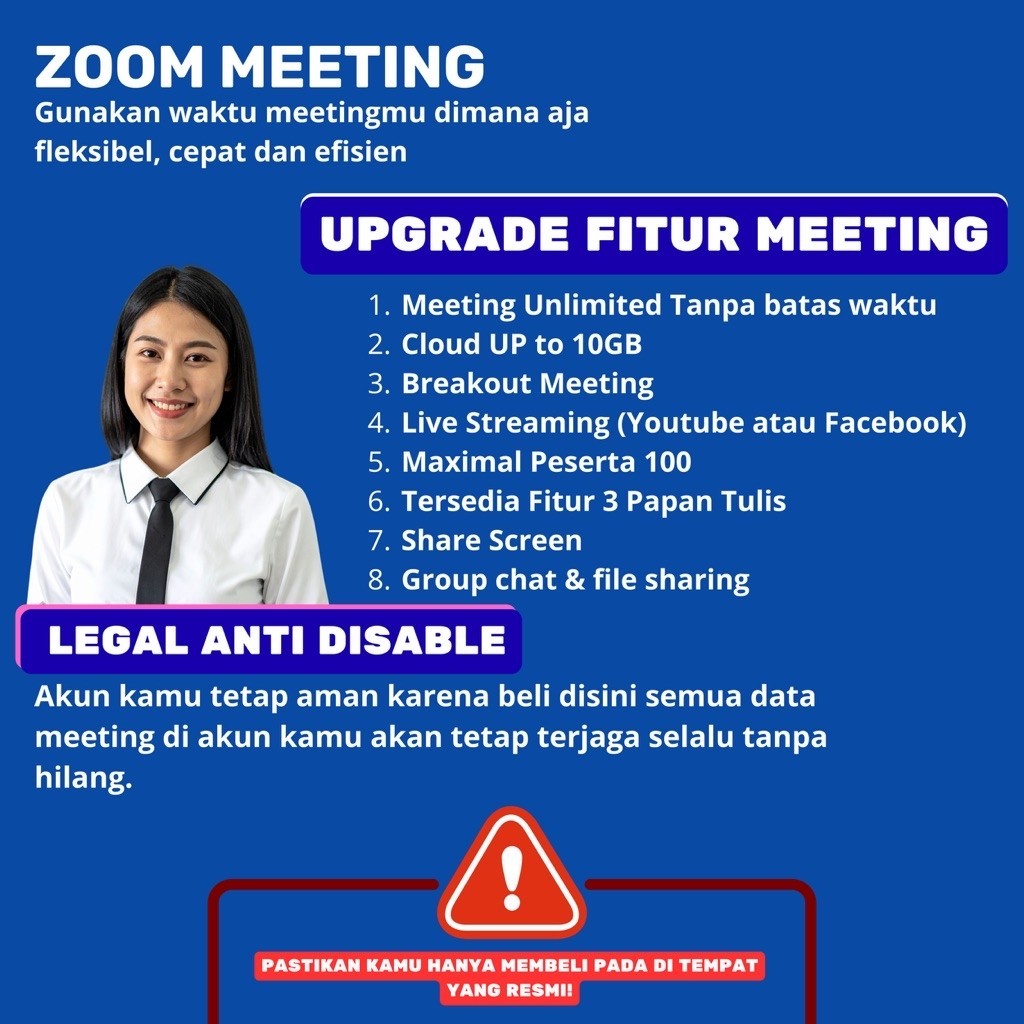 Lisensi Zoom Pro - 100 Peserta - Indonesia