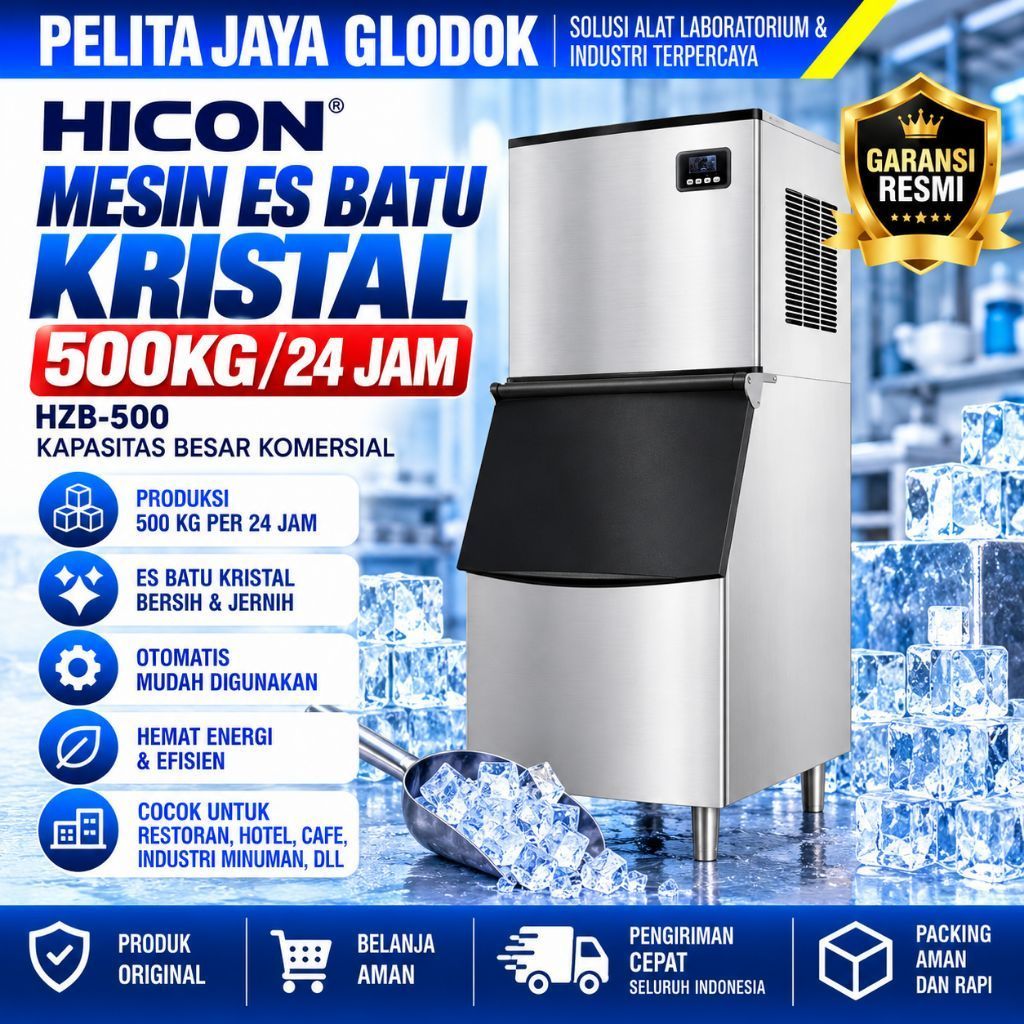 HICON mesin es batu kristal 500KG/24JAM kapasitas besar HZB-500
