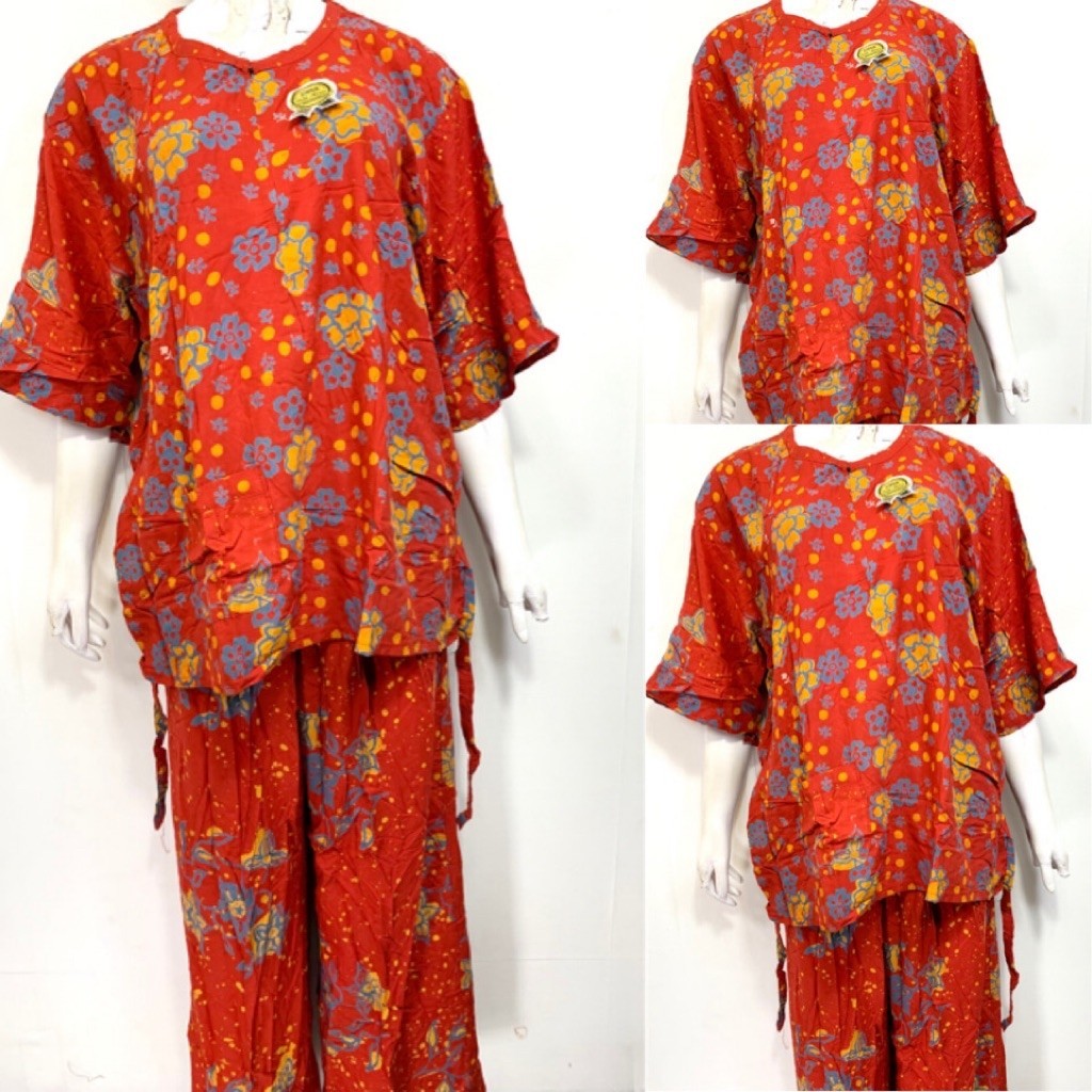 Sikobajutidur - Super Jumbo Stelan Panjang Tangan Rempel | Stelan Batik Super Jumbo Big Size | Batik