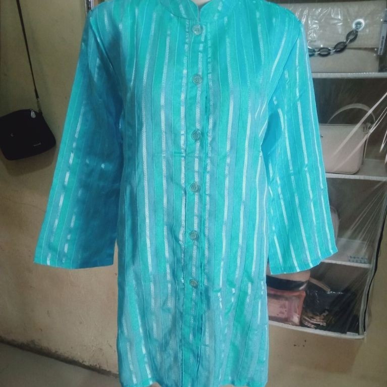 PL Kemeja wanita BabyBlue Organza