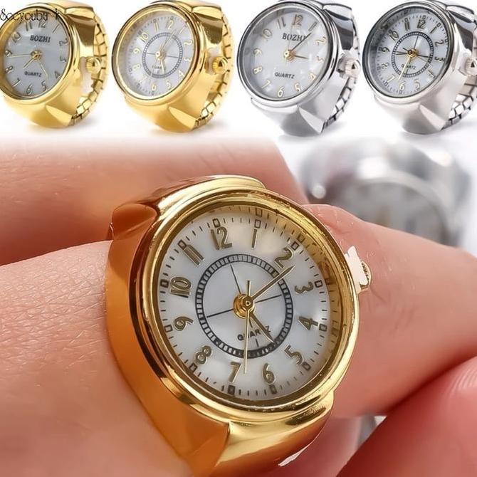 FYODORU Jam Tangan Cincin Digital Emas Jam Tangan Cincin Pria Wanita Cincin Jam Tangan Yang Lembut D