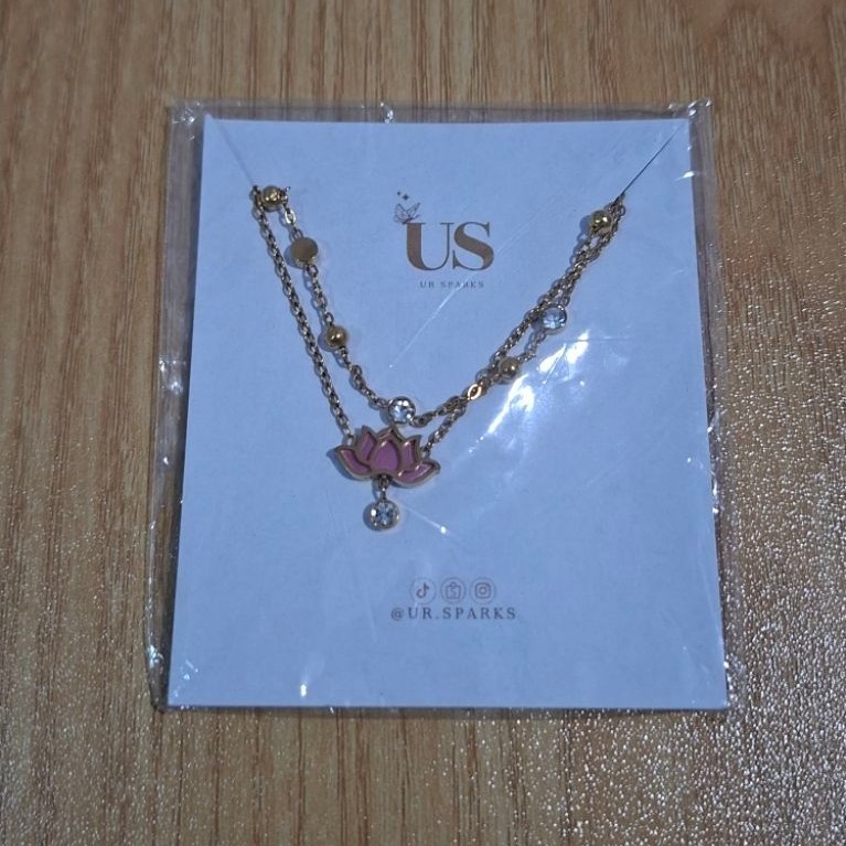 gelang gold titanium (lotus 2 layer)