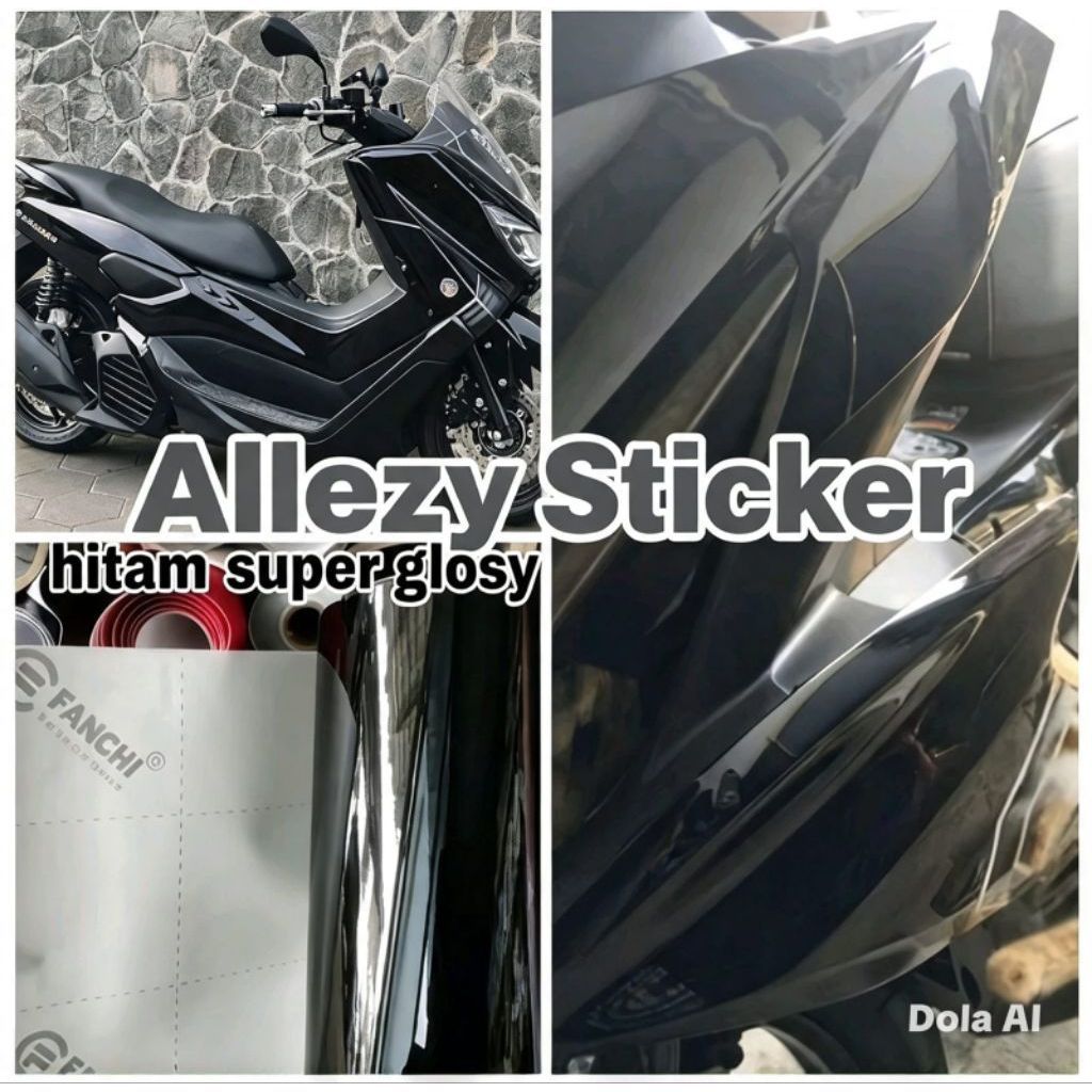 Sticker skotlet hitam glossy sticker black filano sticker super glossy
