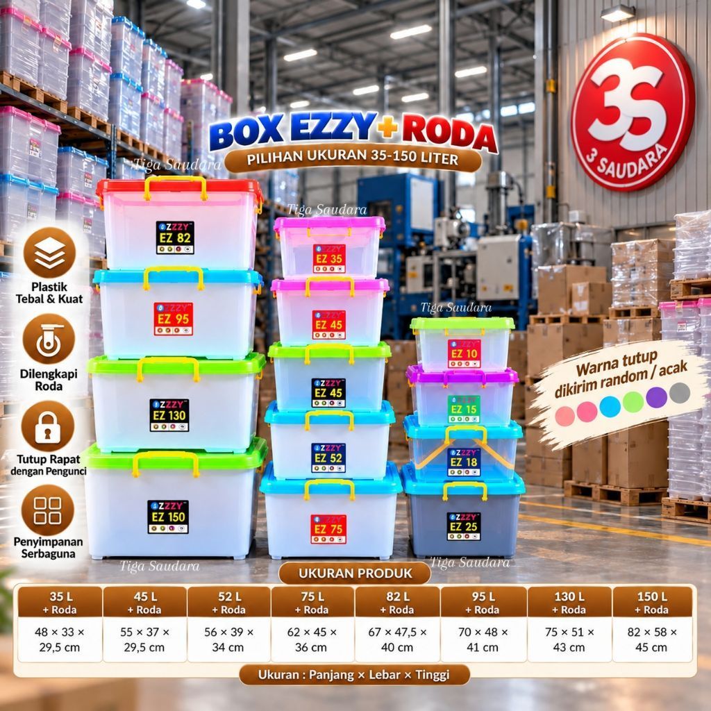 BOX EZZY + RODA NO 35-150/ BOX KONTAINER + RODA NO 35-150 / BOX BESAR SERBAGUNA