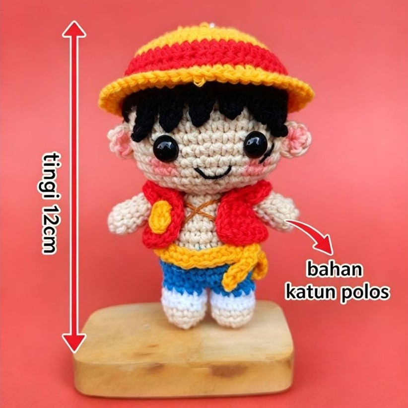 Ganci rajut Luffy Amigurumi