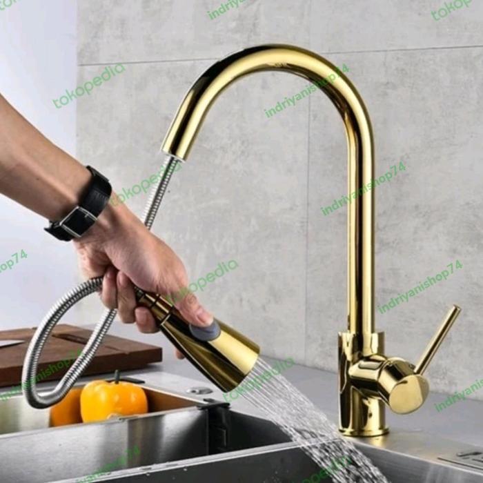 Kran angsa tarik gold kran pantry gold kran sink gold kran cuci piring