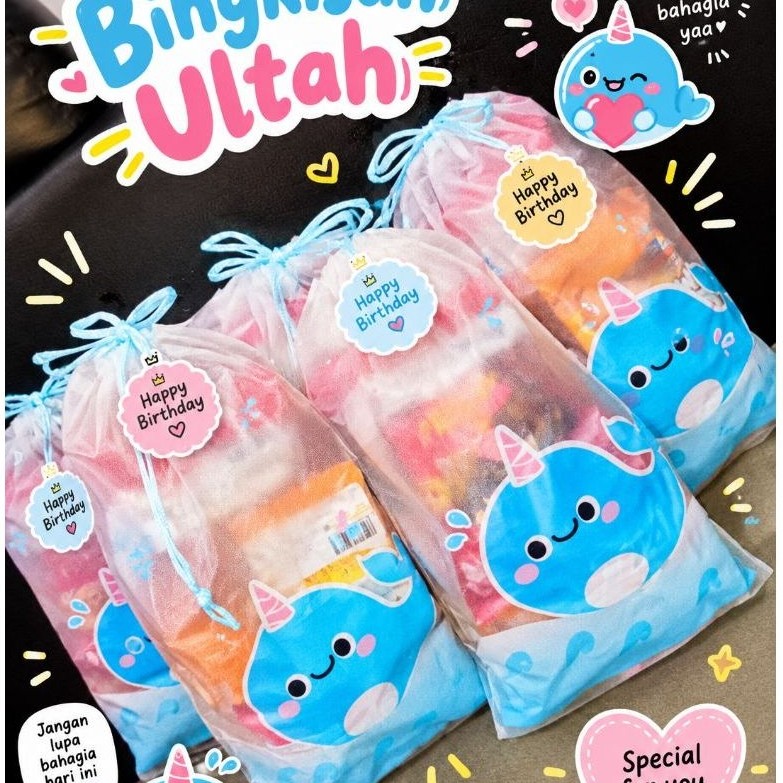 Parcel Snack Ultah Anak, Pouch serut lucu