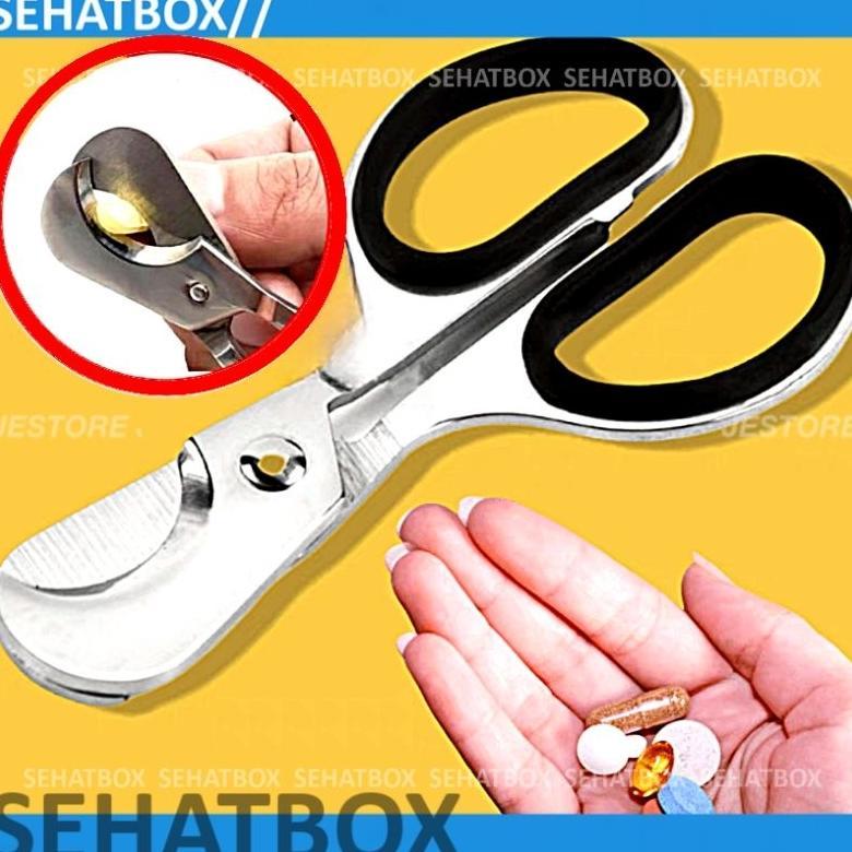 GUNTING OBAT (STRONG) STAINLESS PILL CUTTER SCISSOR VITAMIN ALAT POTONG OBAT GUNTING OBAT  PIL KAPSU