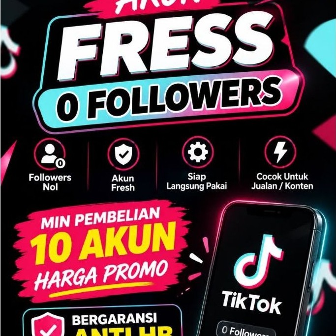Akun Tiktok Nol Followers Fresh Real Indo