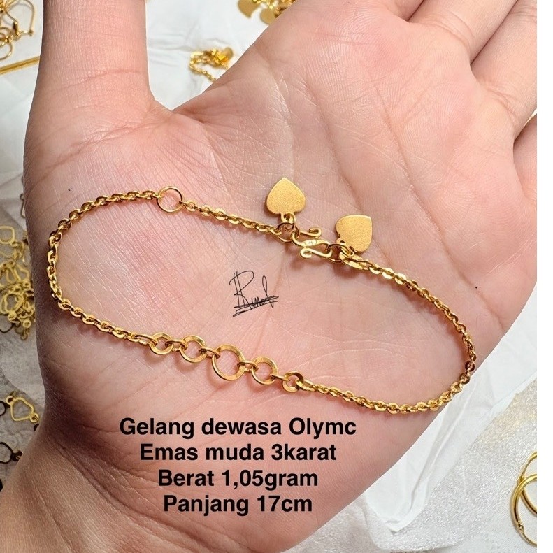 gelang dewasa olymc emas muda 3karat (1,5gram